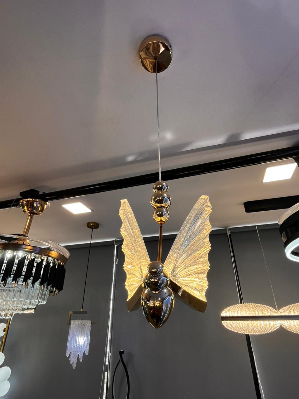 Luxury Butterfly LED Pendant Chandelier | Modern Crystal Wing Hanging Ceiling Light for Living Room, Bedroom & Dining Area – Model: Crystal Butterfly