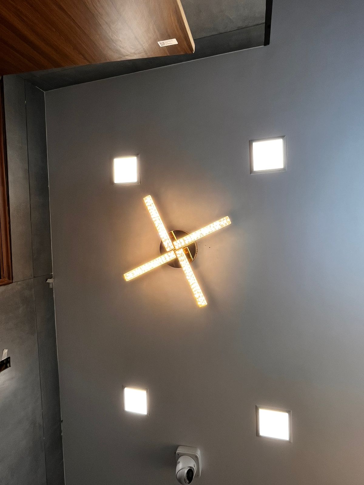 Modern Crystal Cross LED Chandelier Ceiling Light | Luxury Warm White Designer Ceiling Lamp
