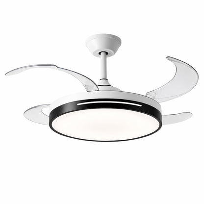 42 Inch Smart Retractable Ceiling Fan with 220V LED Light, Modern Chandelier Fancy Fan with Remote Control & LED Light, Reversible Motor (ELF7)