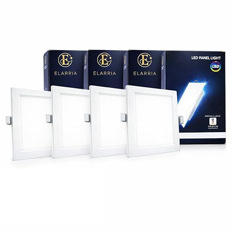 Square Led Panel Light — Cool White (6500K) | Plastic Body | Recessed Panel for False Ceiling | for Kitchen, Living Room, Home/Office, Dining Room (1, 18, Watts, 8 inch)