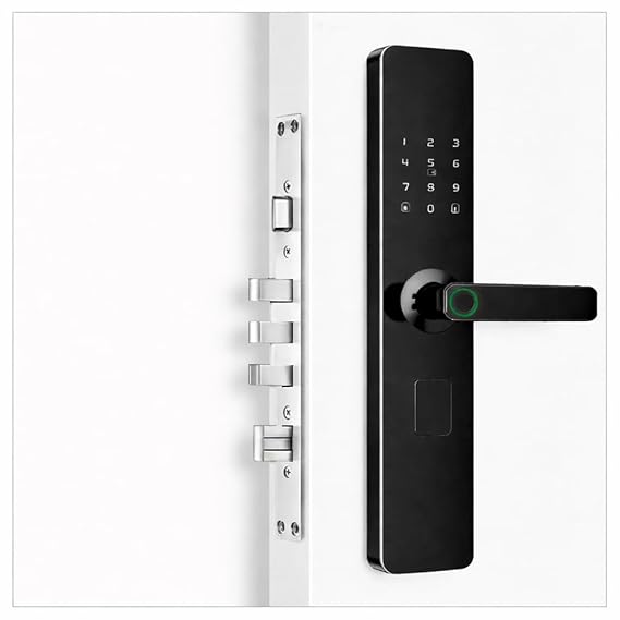 Digital Smart Door Lock with Bluetooth & Fingerprint Scanner | RFID Card Reader, PIN Code, Mobile App Control | Anti-Theft Alerts, Night Latch | 3 Years Warranty (A1TT-BT)