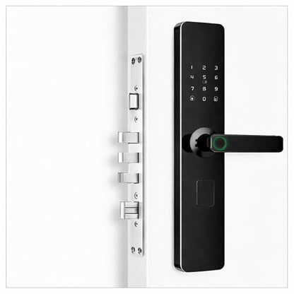 Digital Smart Door Lock with Bluetooth & Fingerprint Scanner | RFID Card Reader, PIN Code, Mobile App Control | Anti-Theft Alerts, Night Latch | 3 Years Warranty (A1TT-BT)