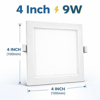 Square Led Panel Light — Cool White (6500K) | Plastic Body | Recessed Panel for False Ceiling | for Kitchen, Living Room, Home/Office, Dining Room (1, 18, Watts, 8 inch)