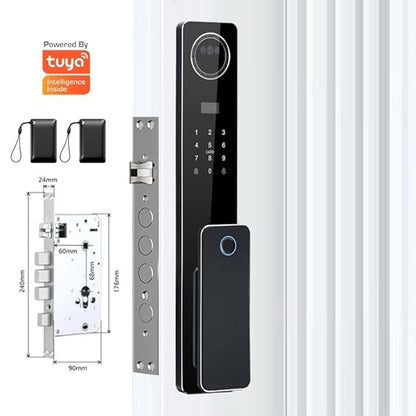 K6 Smart Door Lock with 3D Face & Palm Recognition | WiFi Digital Door Lock with App | Fingerprint, PIN, RFID Card & Key | Video Calling, Aluminum Deadbolt | 3 Years Warranty