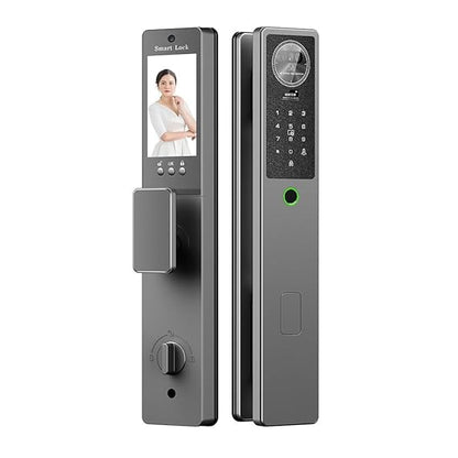 K10 Smart Door Lock with Fingerprint & Memory Card | WiFi App Control | PIN, Card & Key Access | Video Calling, Aluminum Digital Lock for Glass, Wood & Steel Doors | 3 Year Warranty