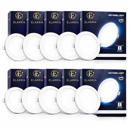 Round Led Panel Light — Natural White (4000K) | Plastic Body | Recessed Panel for False Ceiling | for Kitchen, Living Room, Home/Office, Dining Room (1, 9, Watts, 4 inch)