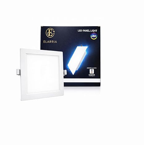 Square Led Panel Light — Cool White (6500K) | Plastic Body | Recessed Panel for False Ceiling | for Kitchen, Living Room, Home/Office, Dining Room (1, 18, Watts, 8 inch)