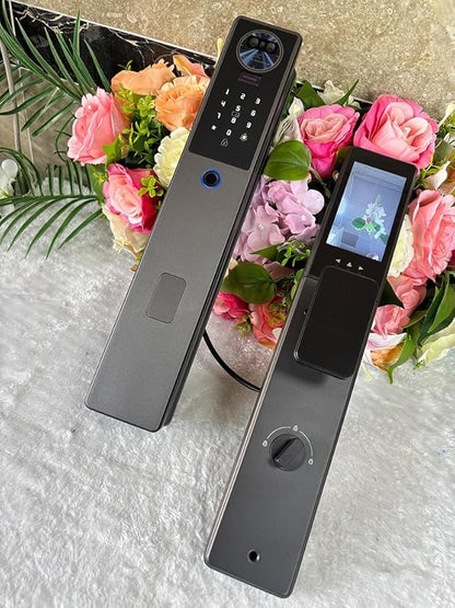 K10 Smart Door Lock with Fingerprint & Memory Card | WiFi App Control | PIN, Card & Key Access | Video Calling, Aluminum Digital Lock for Glass, Wood & Steel Doors | 3 Year Warranty