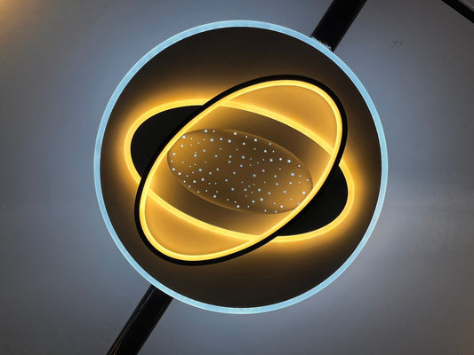 Modern Galaxy Orbit LED Chandelier Ceiling Light | Luxury Saturn Ring Designer